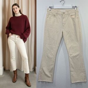 MOTHER Boot Cut Jeans in Cream
